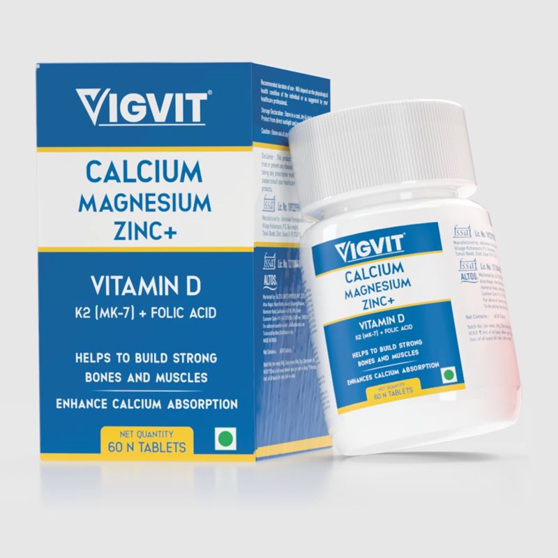 CALCIUM with Magnesium, Zinc & Vitamin D, K-2, Folic Acid